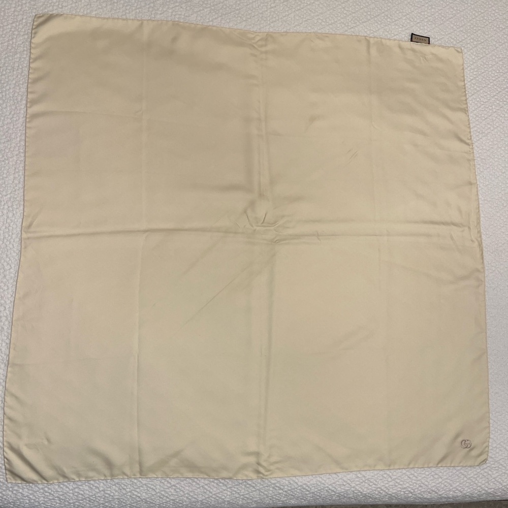 Authentic Gucci Beige Silk Scarf